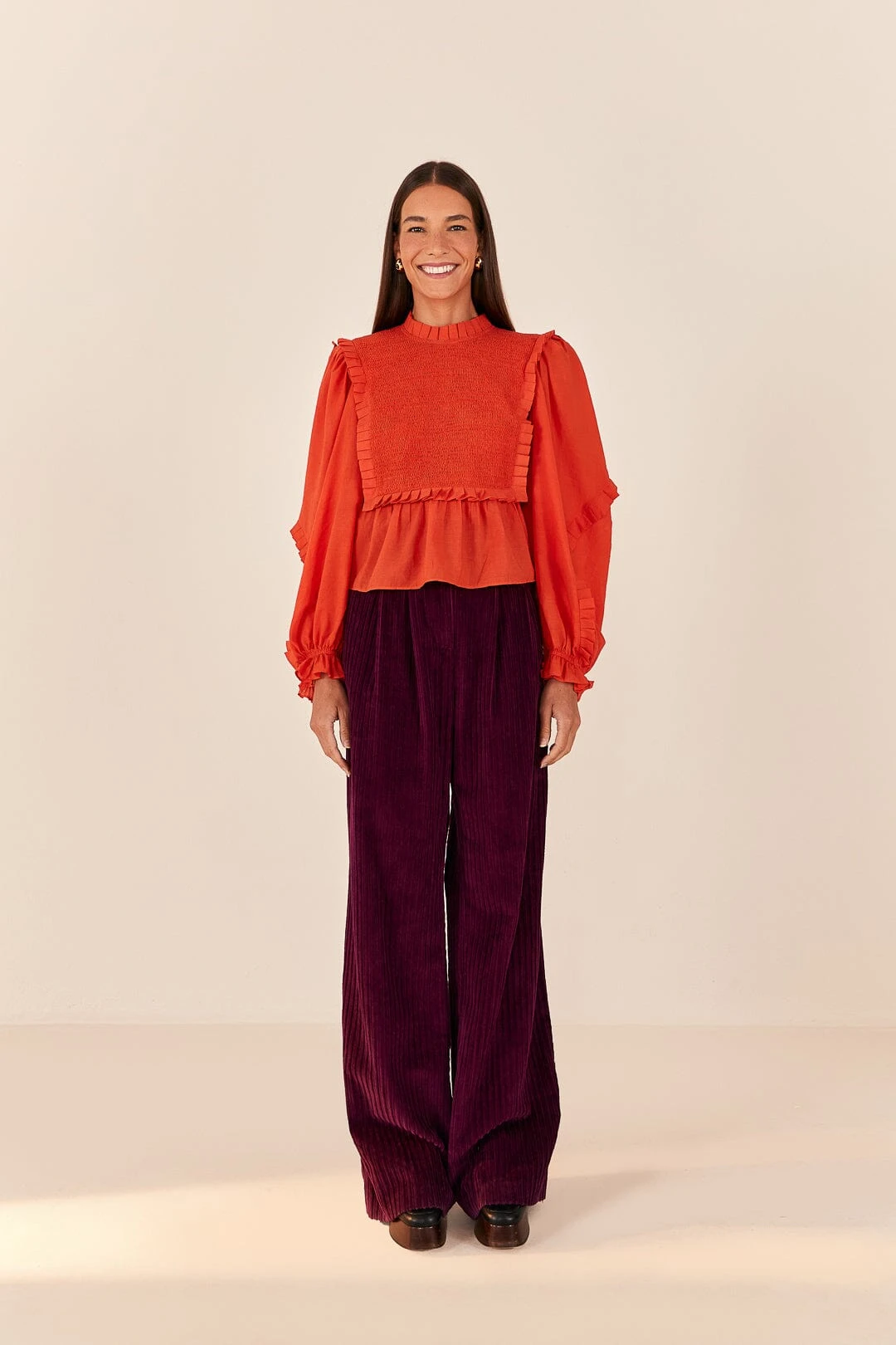 Farm Rio Burgundy Corduroy Pants 4 Farm Rio Burgundy Corduroy Pants - Image 2