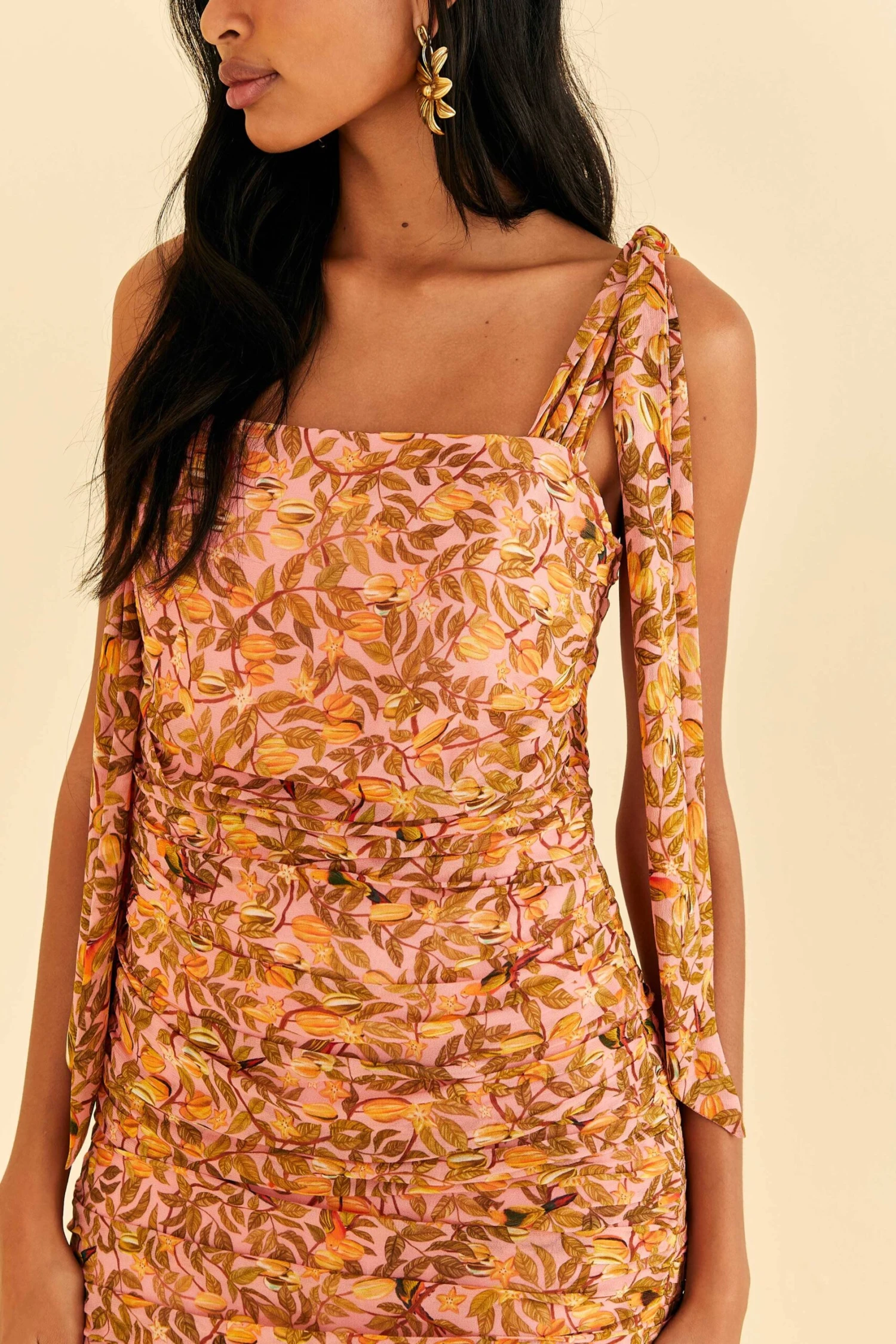 Farm Rio Light Pink Star Fruit Midi Dress 5 Farm Rio Light Pink Star Fruit Midi Dress - Image 3