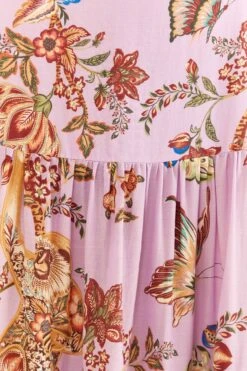 Farm Rio Lilac Floral Monkey Short Sleeve Maxi Dress -Farm Rio Fashion Store 316417 06