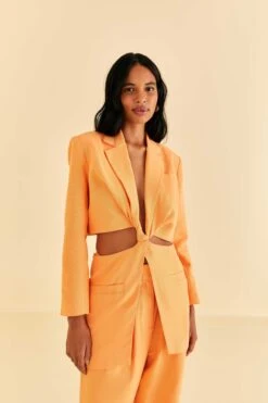 Farm Rio Peach Cut Out Blazer
