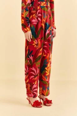 Farm Rio Red Rooster Leaves Pants 10 Farm Rio Red Rooster Leaves Pants -Farm Rio Fashion Store 316429 03