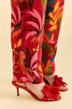 Farm Rio Red Rooster Leaves Pants 12 Farm Rio Red Rooster Leaves Pants -Farm Rio Fashion Store 316429 05