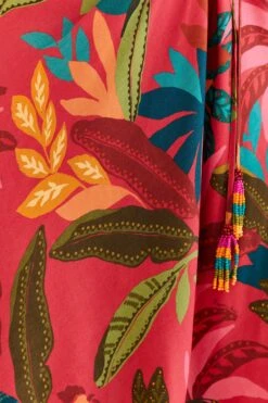 Farm Rio Red Rooster Leaves Long Sleeve Mini Dress 11 Farm Rio Red Rooster Leaves Long Sleeve Mini Dress -Farm Rio Fashion Store 316430 05