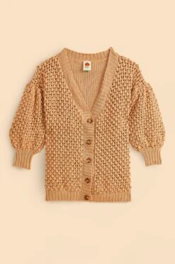Farm Rio Dark Sand Handmade Dots Cardigan -Farm Rio Fashion Store 317176 05