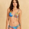 Farm Rio Blue Painted Birds Side Tie Full Bikini Bottom -Farm Rio Fashion Store 317214 01