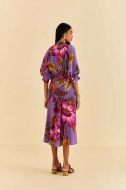 Farm Rio Purple Maxi Flowers Maxi Dress -Farm Rio Fashion Store 318178 04