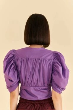 Farm Rio Purple Cropped Blouse -Farm Rio Fashion Store 318180 03