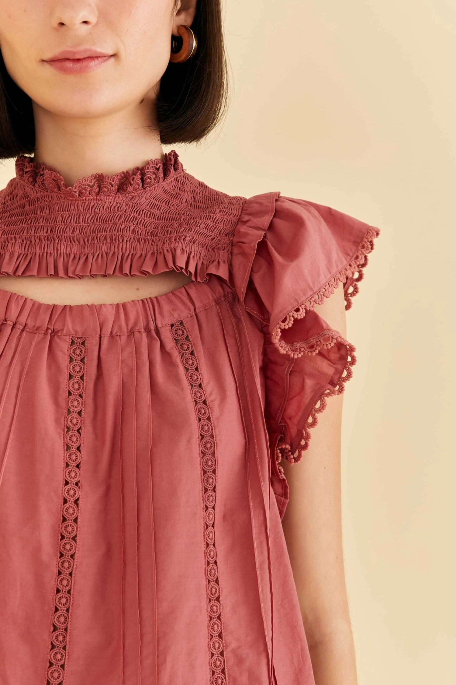 Farm Rio Blush Ruffles Blouse 5 Farm Rio Blush Ruffles Blouse - Image 3