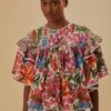 Farm Rio Off-White Tropical Yard Blouse -Farm Rio Fashion Store 320269 01