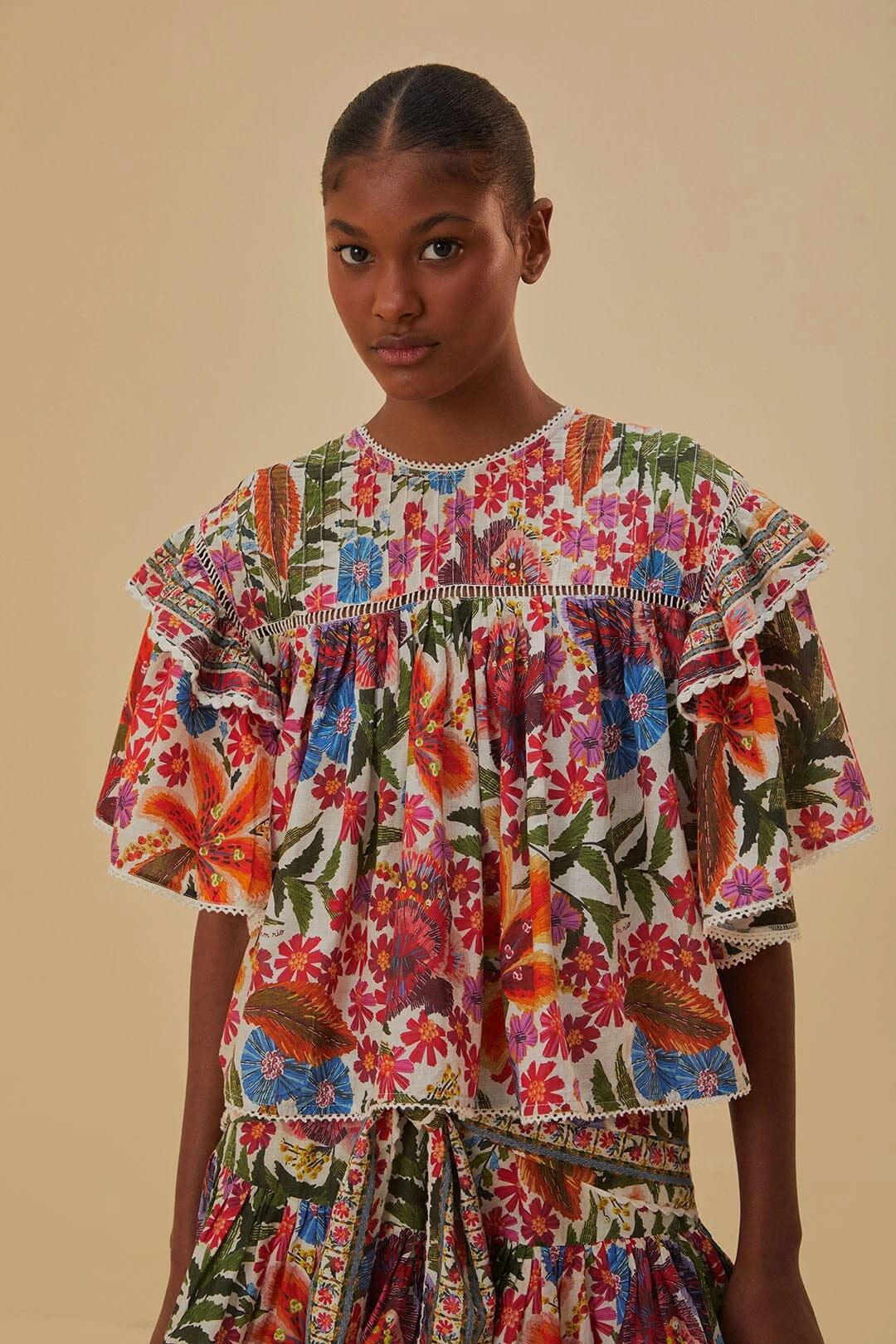 Farm Rio Off-White Tropical Yard Blouse 3 Farm Rio Off-White Tropical Yard Blouse