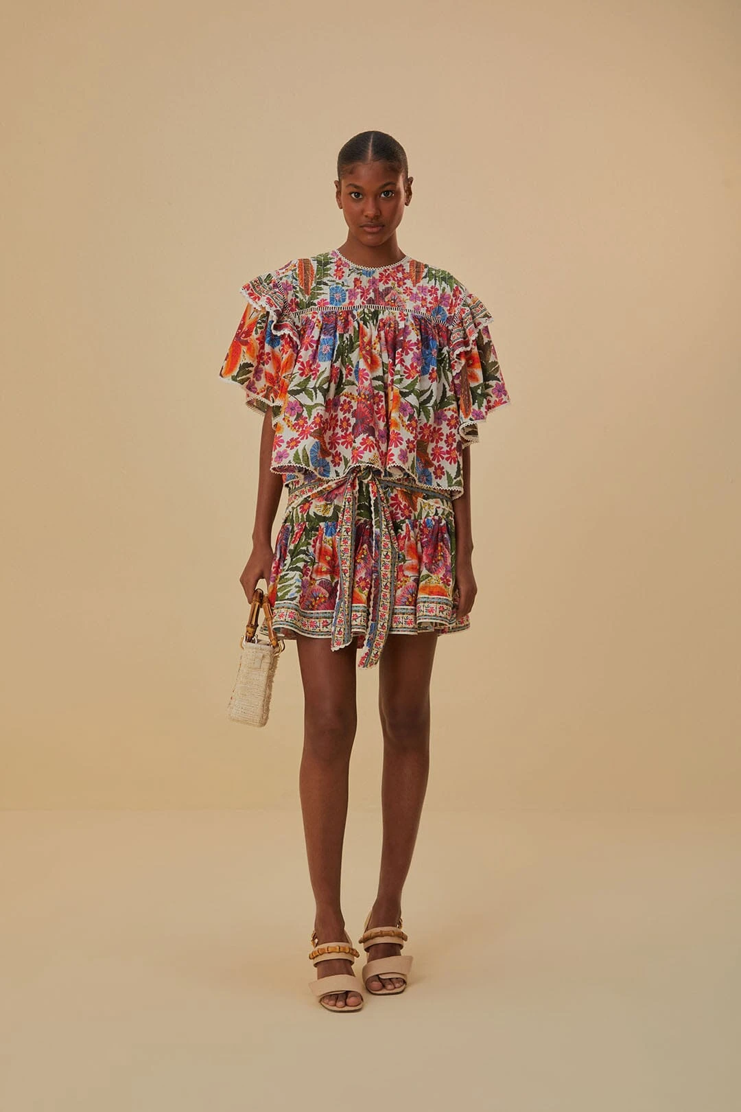 Farm Rio Off-White Tropical Yard Blouse 4 Farm Rio Off-White Tropical Yard Blouse - Image 2