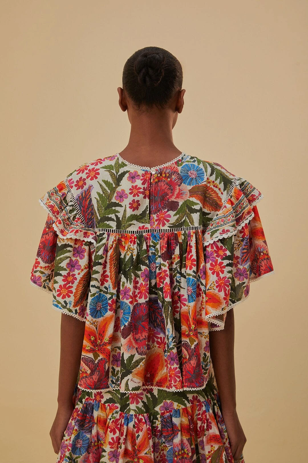 Farm Rio Off-White Tropical Yard Blouse 5 Farm Rio Off-White Tropical Yard Blouse - Image 3