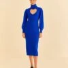 Farm Rio Blue Heart Neckline Knit Dress -Farm Rio Fashion Store 320272 01