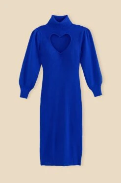 Farm Rio Blue Heart Neckline Knit Dress -Farm Rio Fashion Store 320272 06