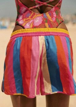 Farm Rio Carioca Stripes Multicolor Kurt Shorts -Farm Rio Fashion Store 321459 05