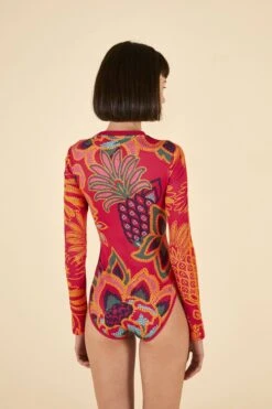 Farm Rio ADIDAS FARM Bodysuit Vivid Berry -Farm Rio Fashion Store HI5231 04