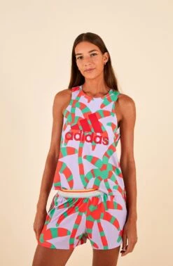 Farm Rio Adidas Farm Pacer Shorts Purple -Farm Rio Fashion Store HS1198 02