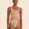 Farm Rio Adidas Farm Swimsuit Pearl Citrine -Farm Rio Fashion Store HY5564 01